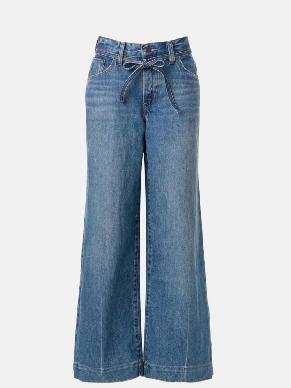 Levi's Blue High-Rise Wide Leg Jeans with Tie Waist